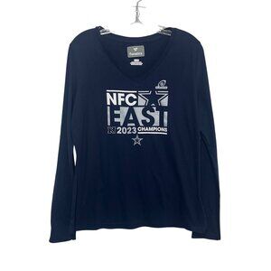 Fanatics NFL Dallas Cowboys NFC‎ East 2023 Champions LS Tshirt Womens Medium New